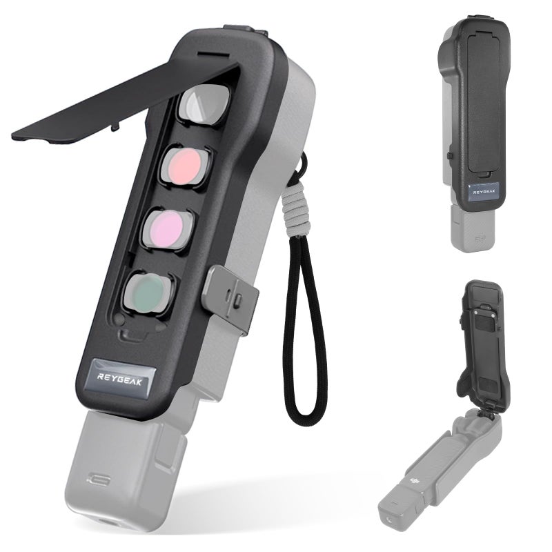 REYGEAK Pocket 3 Protective Case for DJI Osmo Pocket 3,Gimbal Flip Protective Cover,4 CPL/ND Filters Storage Slots for DJI Osmo Pocket 3 Creator Combo Accessories - Image 1