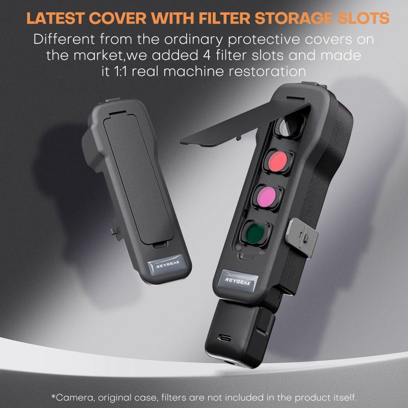 REYGEAK Pocket 3 Protective Case for DJI Osmo Pocket 3,Gimbal Flip Protective Cover,4 CPL/ND Filters Storage Slots for DJI Osmo Pocket 3 Creator Combo Accessories - Image 5