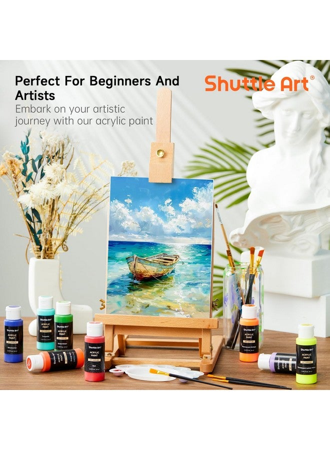 Shuttle Art 25 Colors Acrylic Paint Set, 2oz/60ml Bottles, Rich Pigmented Acrylic Paints for Artists, Beginners, Kids, Painting on Canvas Rocks Wood - Image 5