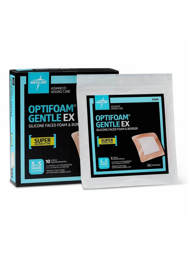 Medline Medline Optifoam Gentle EX Bordered Foam Adhesive Dressing, 5" x 5" Square (10 Count) - Image 5