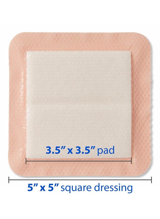 Medline Medline Optifoam Gentle EX Bordered Foam Adhesive Dressing, 5" x 5" Square (10 Count) - Image 3