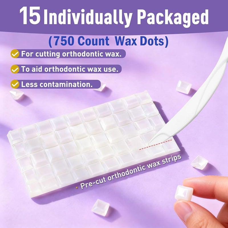 Rizuko Pre-Cut Orthodontic Wax Dots for Braces, Strawberry Flavor, 15 packs - Image 3