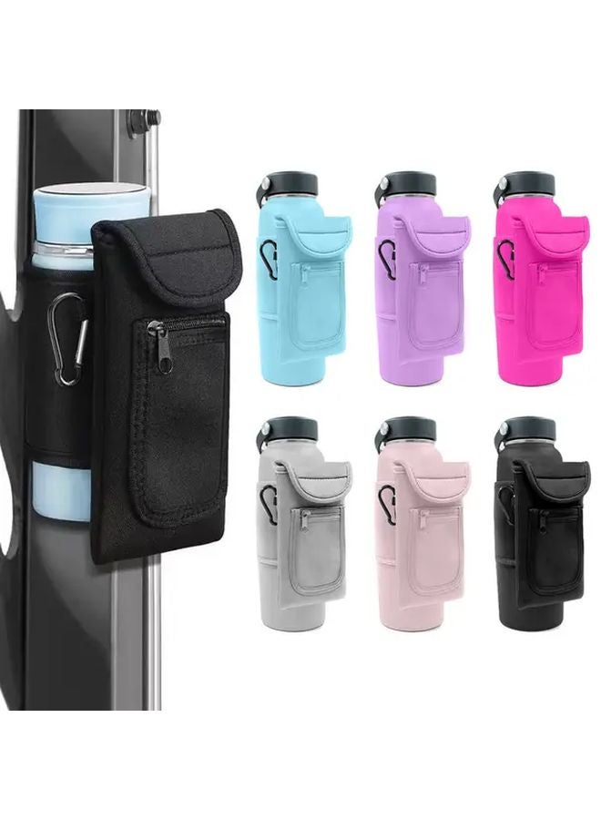 Gray Magnetic Water Bottle Sling With Carabiner For Hands Free Hydration On Adventures - Image 3