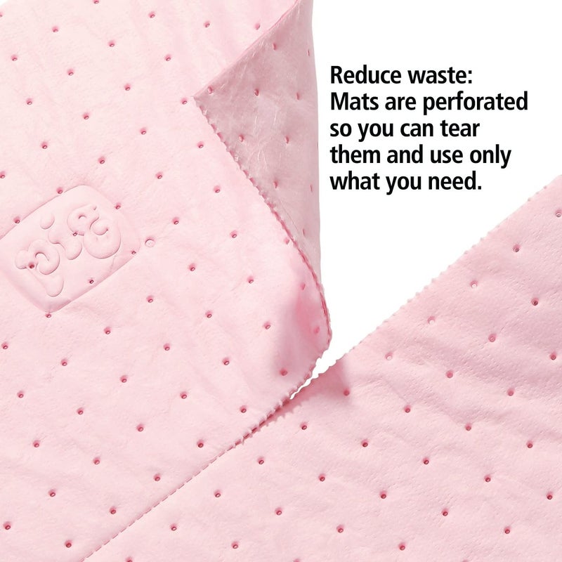 PIG Hazmat Chemical Absorbent Mat Pads - 50 Pads per Bag - 15" W x 20" L - Absorbs up to 14 oz. per Pad - Lightweight - PM50042 - Image 5