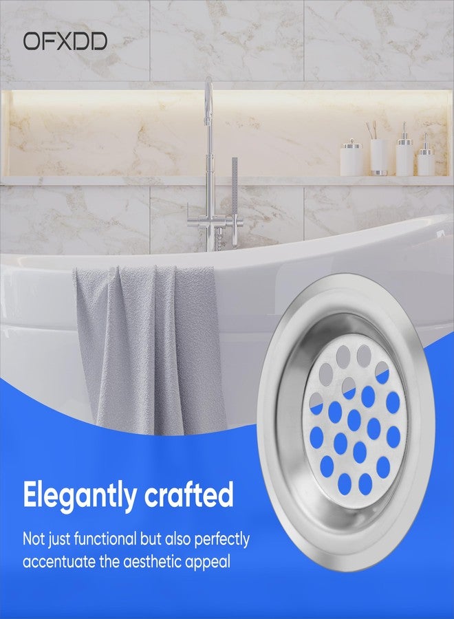 أوف إكس دي دي مصفاة حوض 2.5 بوصة - مصيدة شعر الحوض للمطبخ والحمام - واقي حوض الاستحمام والمغسلة من الطعام والنفايات والشعر والفولاذ المقاوم للصدأ، قطعتين - Image 3