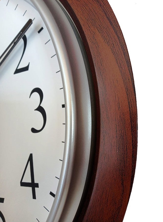 President Plastic Quartz Official Designer Big Size Wall Clock for Hall, Made in India (43X43 cms, Dark Wood Black Diamond) - Image 3