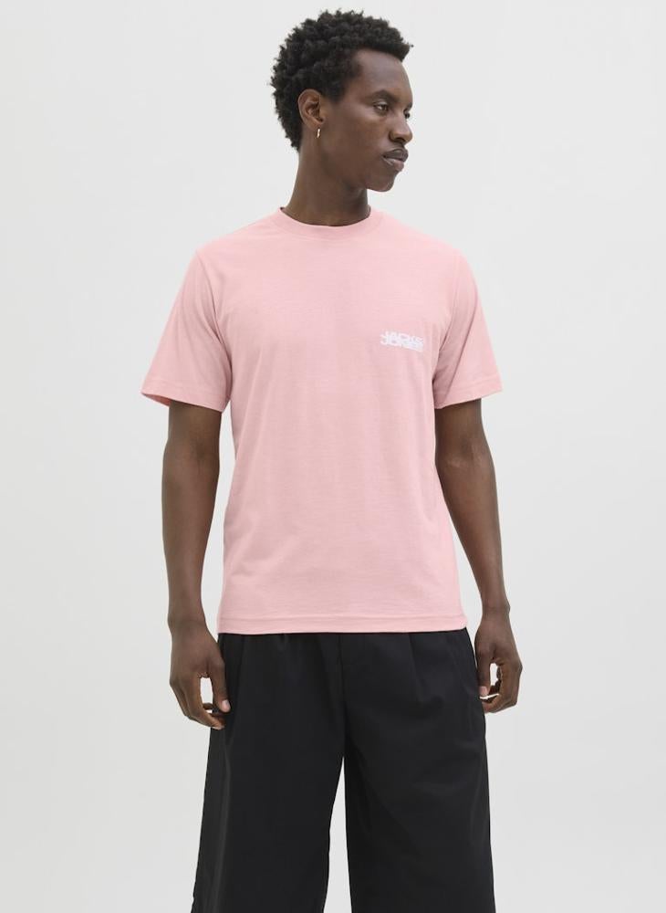 جاك اند جونز تيشيرت بياقة دائرية بقصة عادية بشعار - Image 1