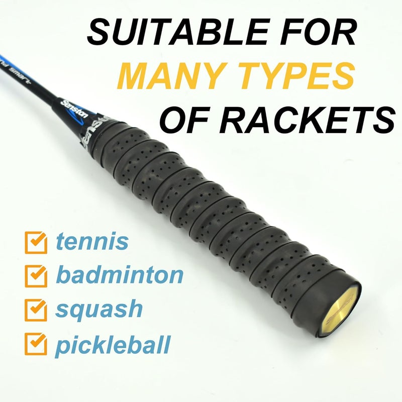 Senston New Racket Grip Anti Slip Perforated Super Absorbent Tennis Overgrip Badminton Overgrip Pickleball Overgrip 5 Pack Black¡­ - Image 5