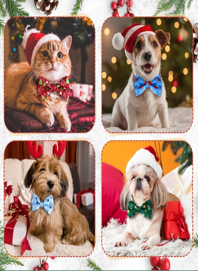 Reginary 50 Pieces Dog Bow Ties Pet Collar Bow Puppy Collar Attachment with Rubber Bands for Small Medium Cat Pet Grooming Charms Accessories Wedding Birthday Occasion(Christmas Style) - Image 5