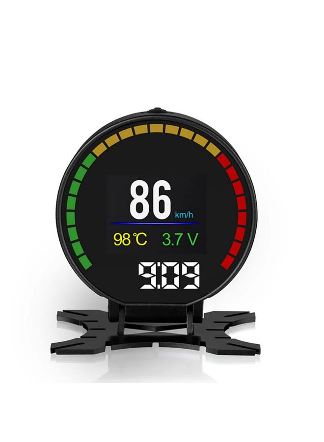 شاشة عرض رقمية OBD HUD لقياس السرعة، P15 بشاشة TFT عالية الدقة، مع مقياس ضغط الشاحن التوربيني OBD2، ومنبه، ومقياس حرارة الزيت والماء، وقارئ الأكواد - Image 1