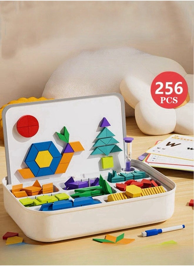 XiuWoo - 256 piece Magnetic Jigsaw Puzzle Educational Magnetic Colorful Set Intellectual Puzzle Durable Sturdy With Instruction Booklet Suitable From Birth Brain Game - Image 1