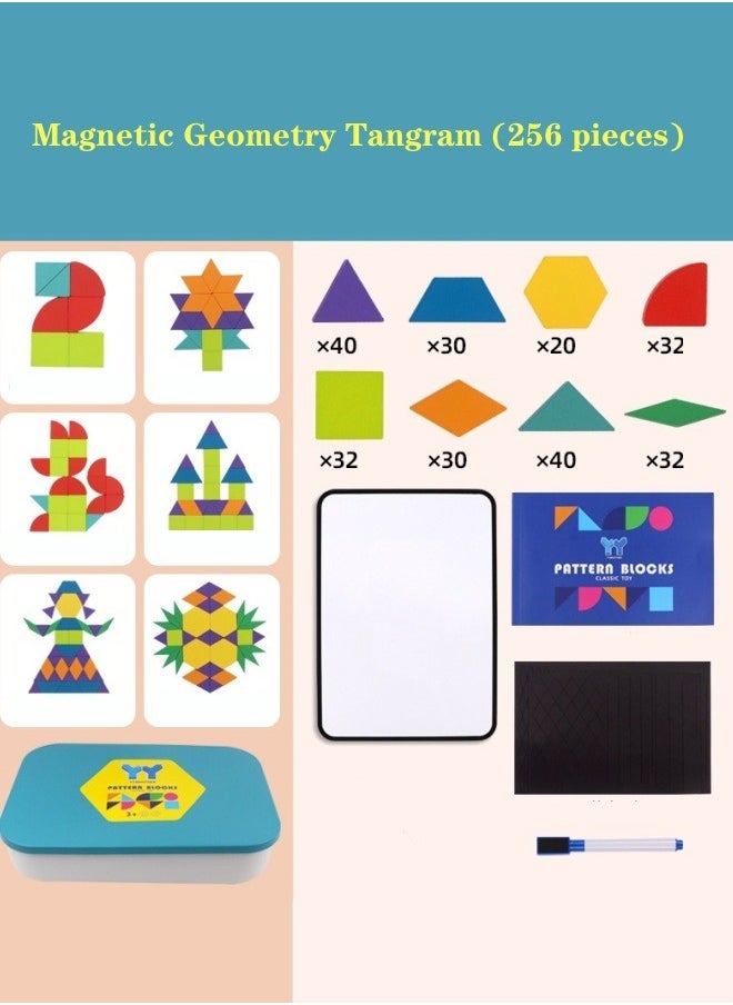 XiuWoo - 256 piece Magnetic Jigsaw Puzzle Educational Magnetic Colorful Set Intellectual Puzzle Durable Sturdy With Instruction Booklet Suitable From Birth Brain Game - Image 1