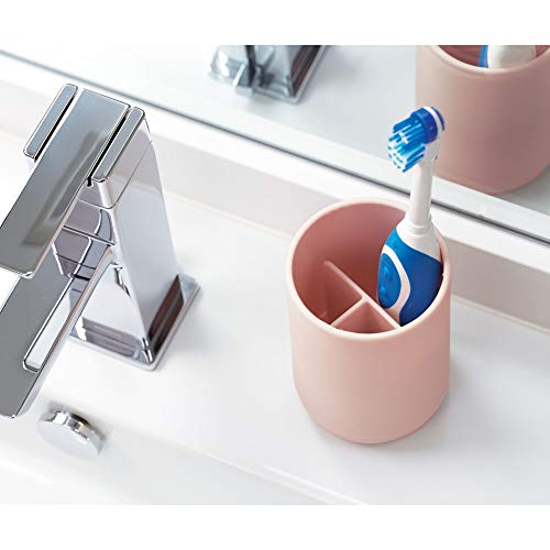 InterDesign iDesign Holder for Normal Toothbrushes, Spin Brushes, and Toothpaste The Cade Collection, 3" x 3" x 4. 5", Blush - Image 3