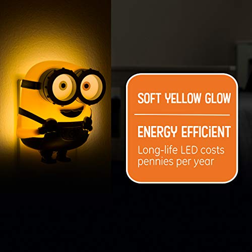 Minions مصباح ليلي LED من مينونز: صعود غرو، قابل للتوصيل، من الغسق إلى الفجر، مدرج في UL، توهج أصفر، أشياء مروعة، بوب، مثالي لغرفة الأطفال، حضانة، حمام، 43742 - Image 3