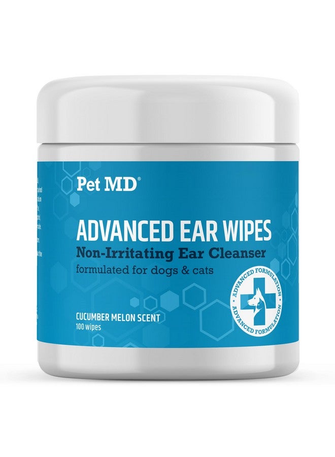 بيت إم دي مناديل تنظيف آذان القطط والكلاب من Pet MD - تركيبة متقدمة لتنظيف آذان الحيوانات الأليفة - علاج التهابات آذان الكلاب - 100 منديل - Image 1
