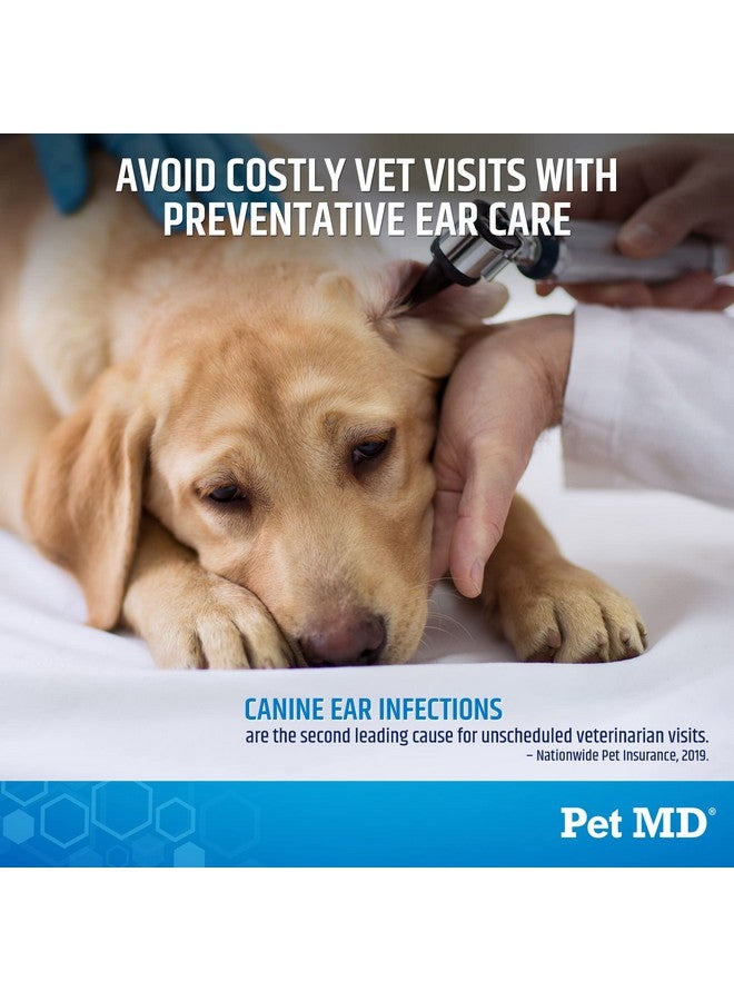 بيت إم دي مناديل تنظيف آذان القطط والكلاب من Pet MD - تركيبة متقدمة لتنظيف آذان الحيوانات الأليفة - علاج التهابات آذان الكلاب - 100 منديل - Image 3