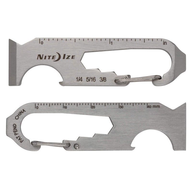 NITE IZE Nite Ize DoohicKey 6X Key Chain Multi Tool, Stainless Steel 6-in-1 Multi Tool With Bottle Opener + Carabiner Clip, Stainless Steel  - Image 2