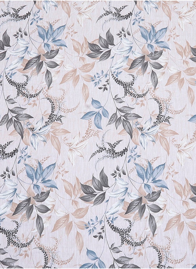 Status Contract Spring Summer Collection-Cotton Rich Double Bedsheet with 2 Pillow Covers for Bed Room, Home, Hotel-120 GSM, Blue-Grey Leaves, 210 X 215 Cm  - Image 3