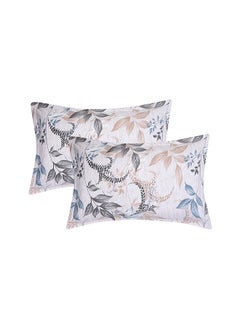 Status Contract Spring Summer Collection-Cotton Rich Double Bedsheet with 2 Pillow Covers for Bed Room, Home, Hotel-120 GSM, Blue-Grey Leaves, 210 X 215 Cm  - Image 4
