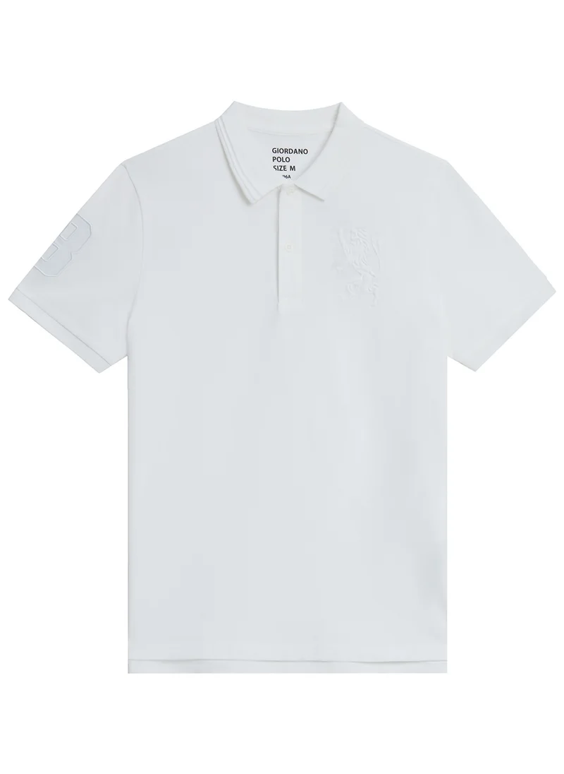 GIORDANO Men's Lion Polo White