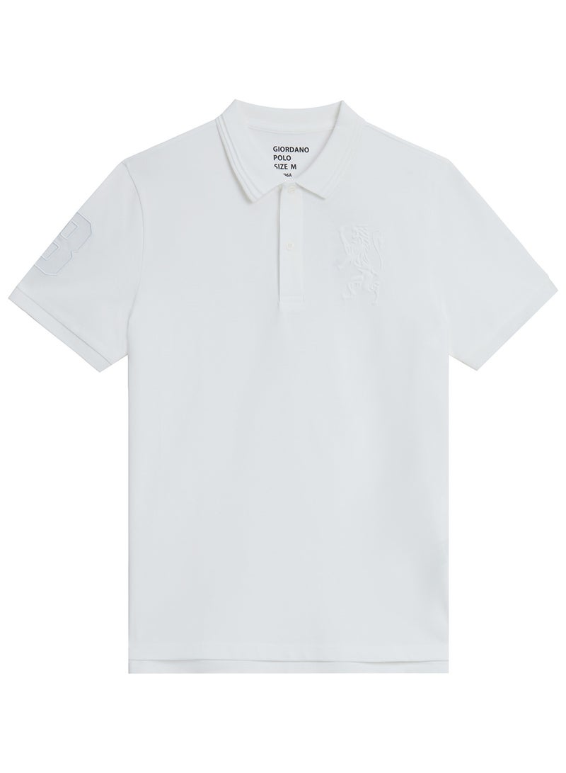GIORDANO Men's Lion Polo White - Image 1