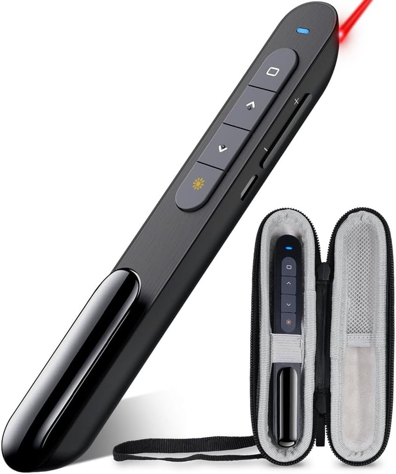 DinoFire Presentation Clicker with Case, Wireless Presenter Remote Powerpoint Clicker Storage Proective Bag - Image 1