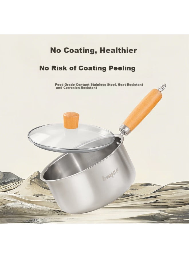 Bayco 18cm Stainless Steel Milk Pot With Steamer, Baby Food Cooker, Noodle Pot, Compatible With Gas And Induction Cookers Bg8747 - Image 3