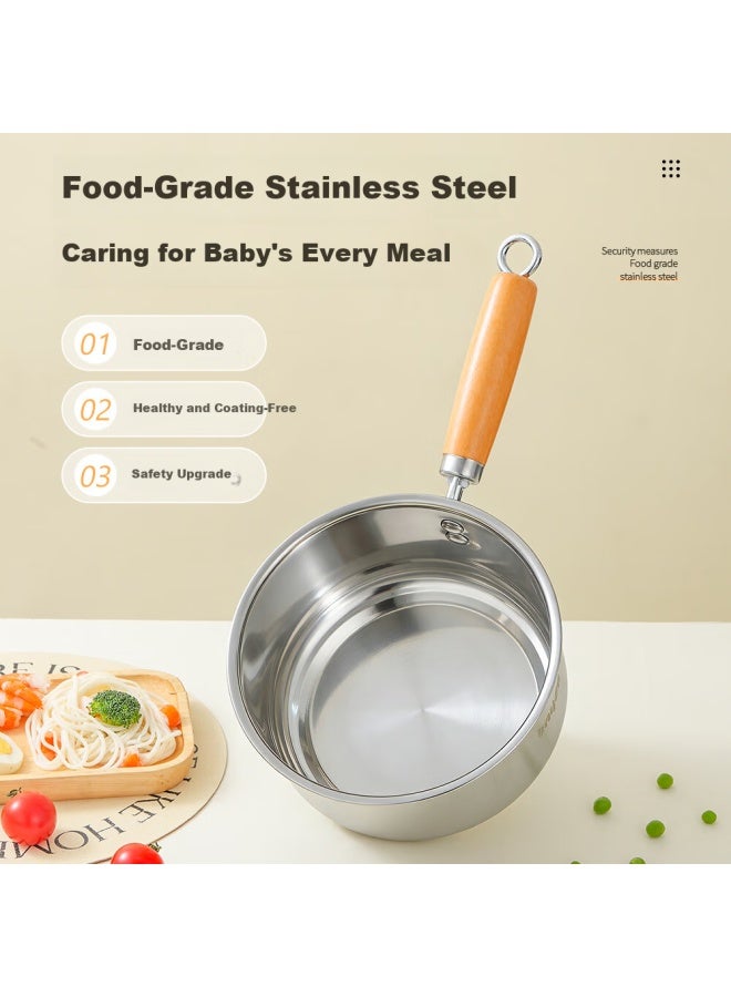 Bayco 18cm Stainless Steel Milk Pot With Steamer, Baby Food Cooker, Noodle Pot, Compatible With Gas And Induction Cookers Bg8747 - Image 2