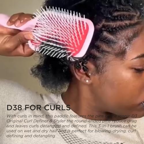Denman D38 Paddle Hairbrush Pink crush -Air cushioned pad for Detangling, Blow drying, Smoothing, Styling brush - Hair brush For All Hair types - Women and Men - Image 4