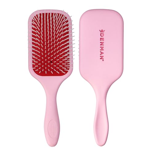 Denman D38 Paddle Hairbrush Pink crush -Air cushioned pad for Detangling, Blow drying, Smoothing, Styling brush - Hair brush For All Hair types - Women and Men - Image 1