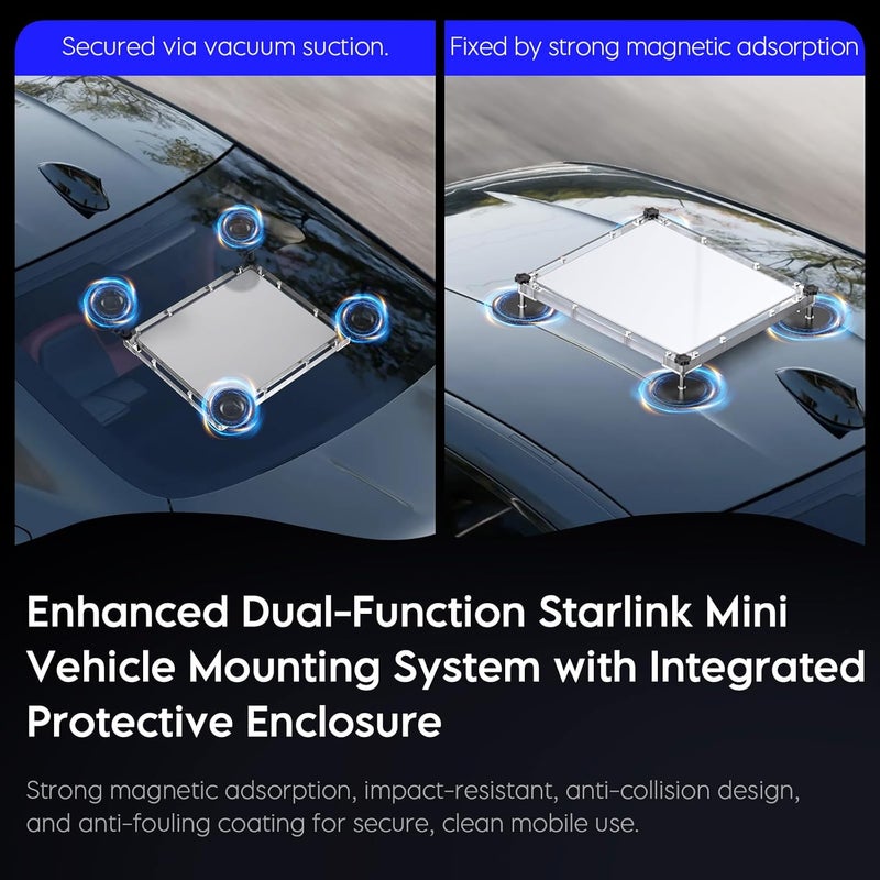 XLTTYWL Starlink Mini Magnetic Mount, Mimi Starlink Car Accessories Sunroof Suction Cup with Protective Mounting Case for Starlinks Mini Dishy Suitable for Car, RV, Boat and Truck Glass Roof - Image 3