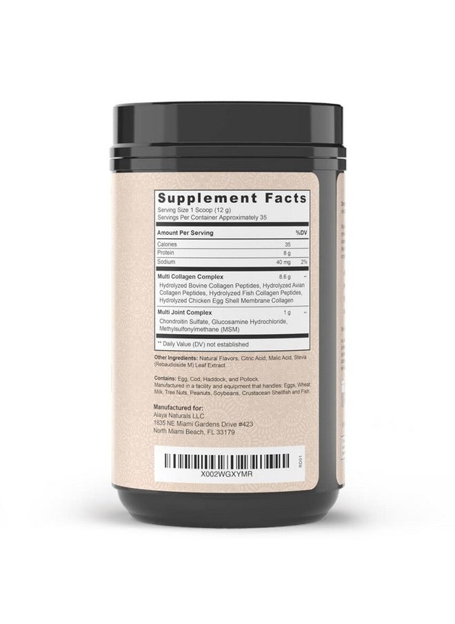 Alaya Naturals - Alaya Multi Collagen Powder Type I Ii Iii V X Hydrolyzed Collagen Peptides Protein Powder Supplement With Msm + Gc (Raspberry Lemonade) - Image 1