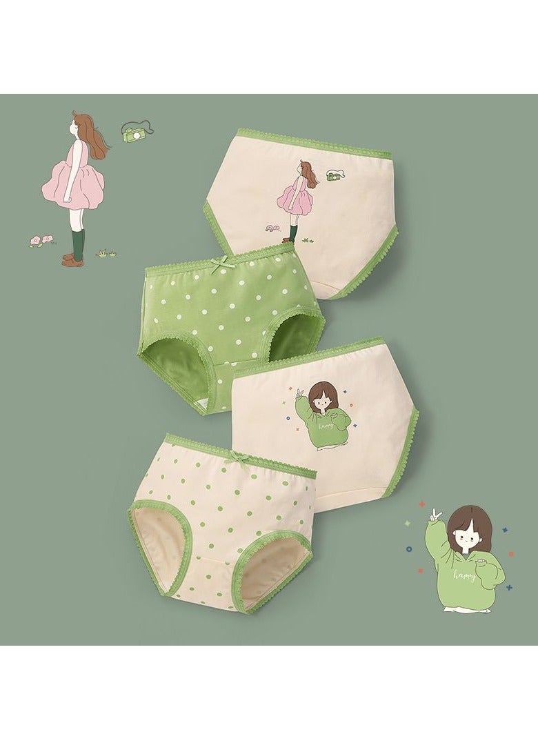 4 قطع من سراويل داخلية قطنية للبنات على شكل حرف A