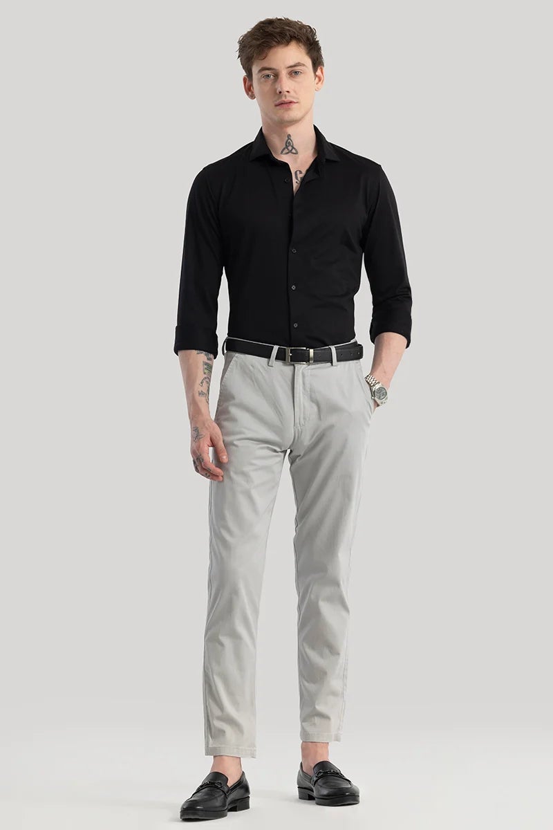 SNITCH Urban Stride Light Grey Slim FIt Chino - Image 3