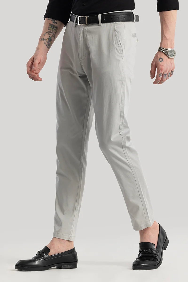 SNITCH Urban Stride Light Grey Slim FIt Chino - Image 4