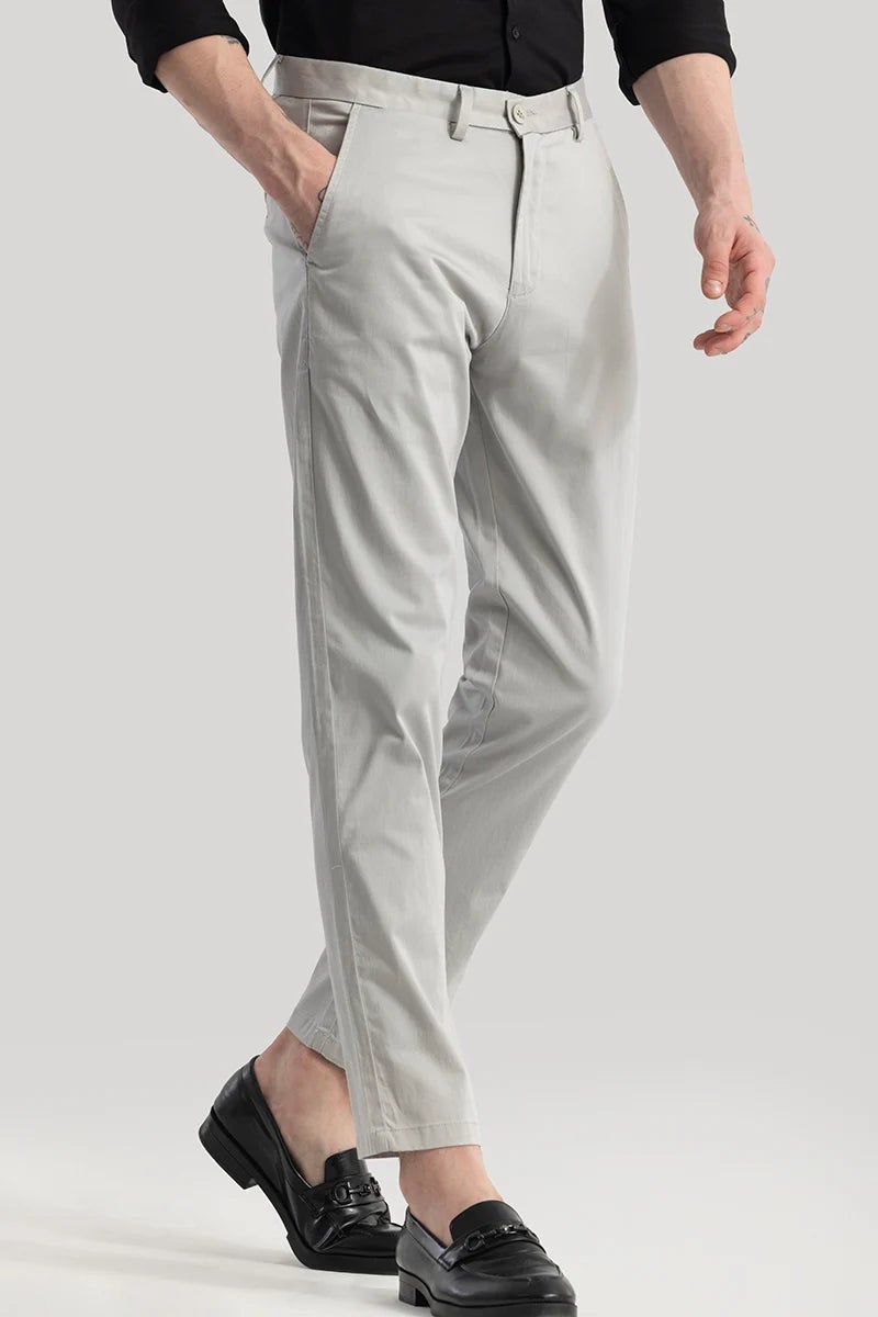 SNITCH Urban Stride Light Grey Slim FIt Chino - Image 1