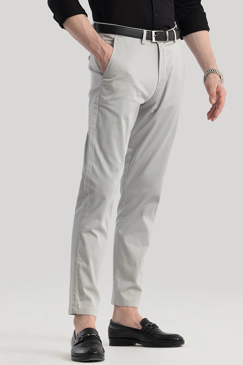 SNITCH Urban Stride Light Grey Slim FIt Chino - Image 5
