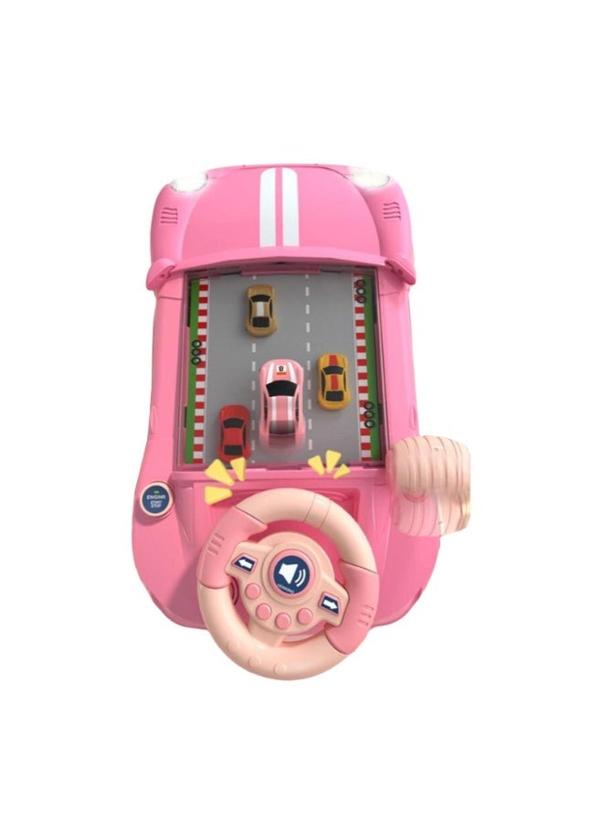 حديقة الألعاب لعبة مغامرة سباق السيارات مع عجلة قيادة – لعبة محاكاة قيادة تفاعلية للأطفال مع أضواء وصوت ومسار سباق - Image 3