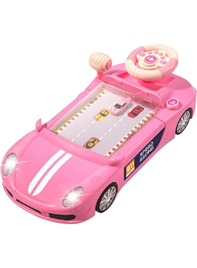 حديقة الألعاب لعبة مغامرة سباق السيارات مع عجلة قيادة – لعبة محاكاة قيادة تفاعلية للأطفال مع أضواء وصوت ومسار سباق - Image 1