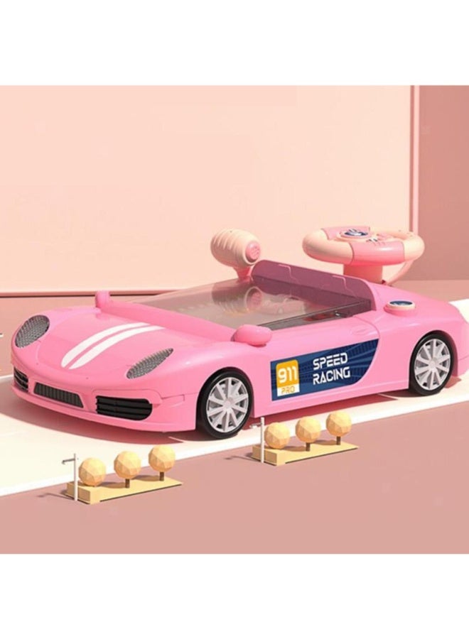 حديقة الألعاب لعبة مغامرة سباق السيارات مع عجلة قيادة – لعبة محاكاة قيادة تفاعلية للأطفال مع أضواء وصوت ومسار سباق - Image 4