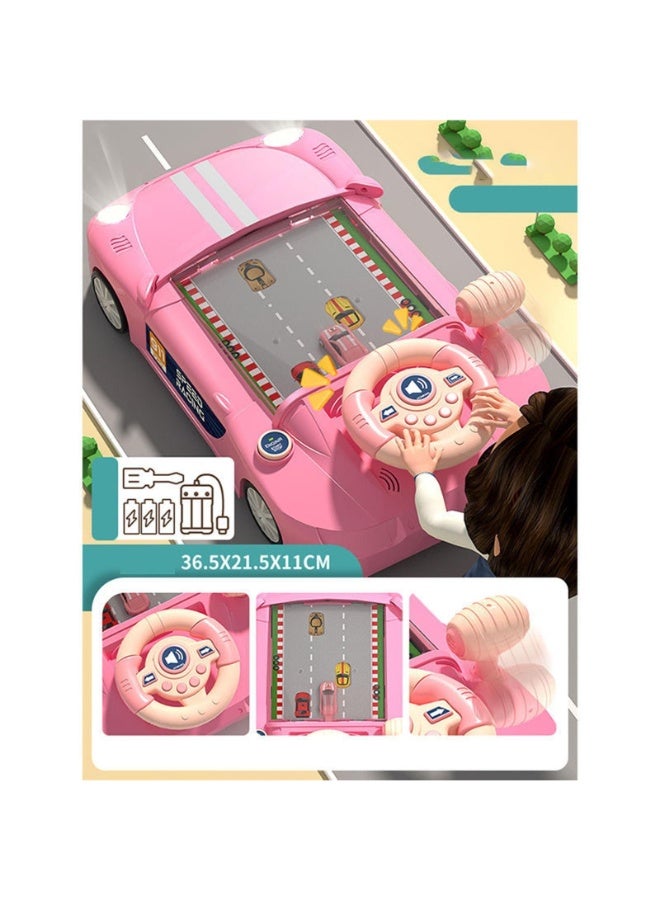 حديقة الألعاب لعبة مغامرة سباق السيارات مع عجلة قيادة – لعبة محاكاة قيادة تفاعلية للأطفال مع أضواء وصوت ومسار سباق - Image 5