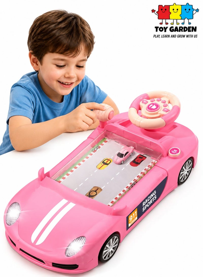 TOY GARDEN Racing Car Adventure Toy with Steering Wheel – Interactive Driving Simulation Game for Kids with Lights, Sound & Racing Track - Image 1