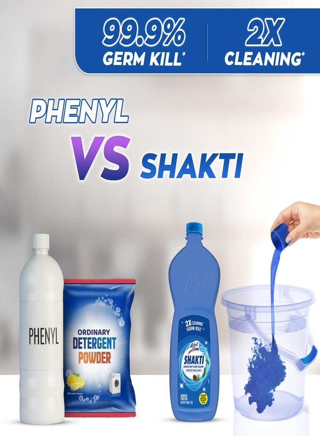 Lizol Shakti 900ml (Pack of 3 - Aqua Fresh Floor Cleaner| 2X Better Cleaning vs Phenyl |Kills 99.9% Germs| Removes Tough Stains | Suitable for All Floor Cleaner Mops - Image 4