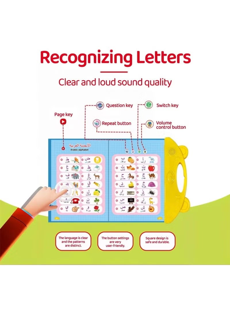 Hirospace Arabic English Talking Learning Book for Kids 2-5, Interactive Touch & Read Educational Sound Book, Learn Letters Numbers Colors Shapes Animals, Eid Gift for Boys & Girls - Image 3
