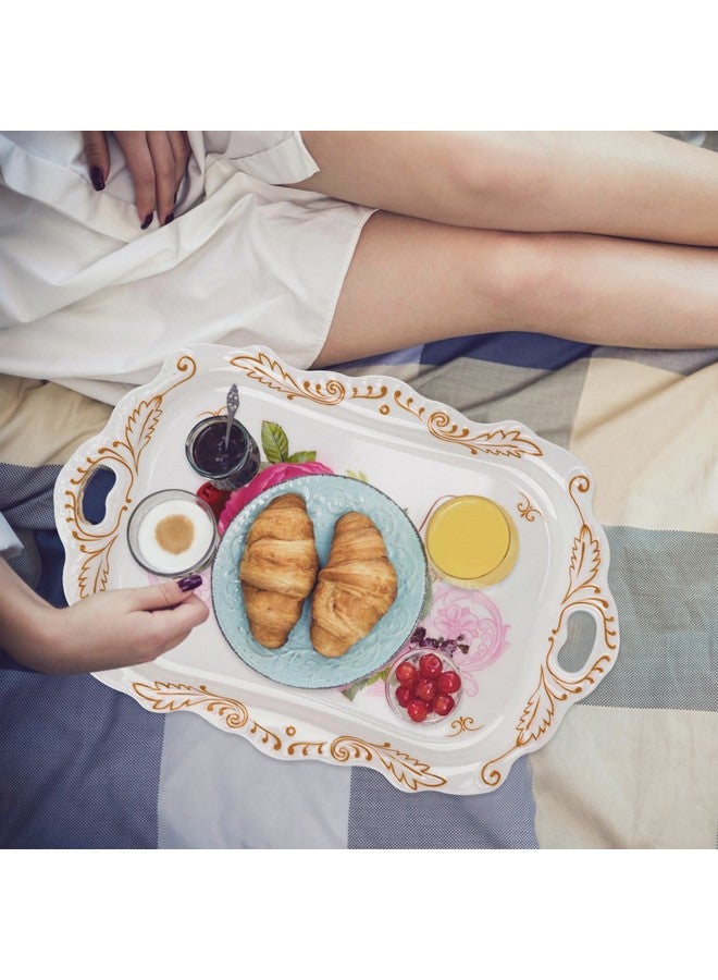 Rocutus Melamine Serving Tray,Art Trays For Stylish Home Decor, Entertaining & Dining - Rectangular Appetizer Platter, Food Serving Tray With Handles, Lightweight,3 Pack (16.5 X 11.3 X 1.4 Inches) - Image 5