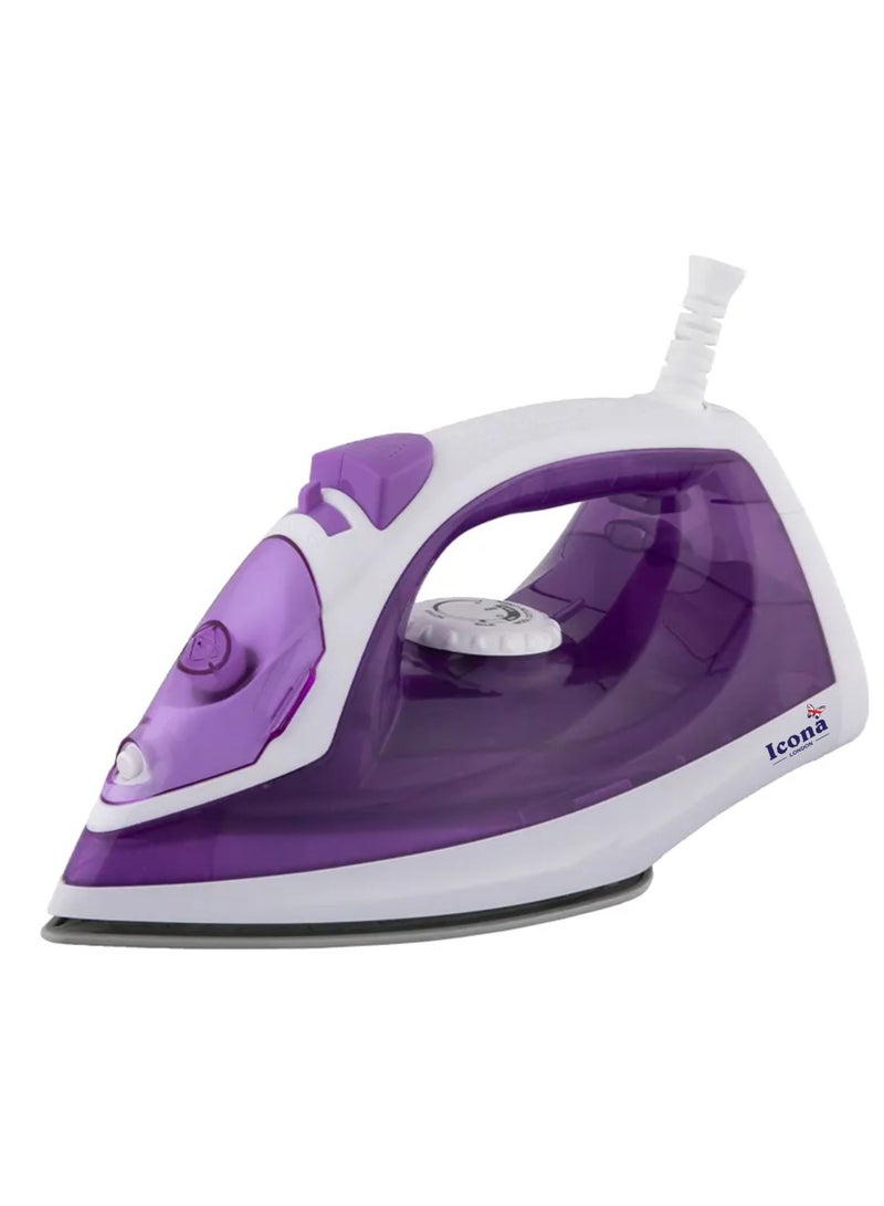Icona Powerful Steam Burst Ferro a Vapor – Anti-Drip Portable Electric Steam Iron for Clothes with Adjustable Temperature Control, Purple - Image 1