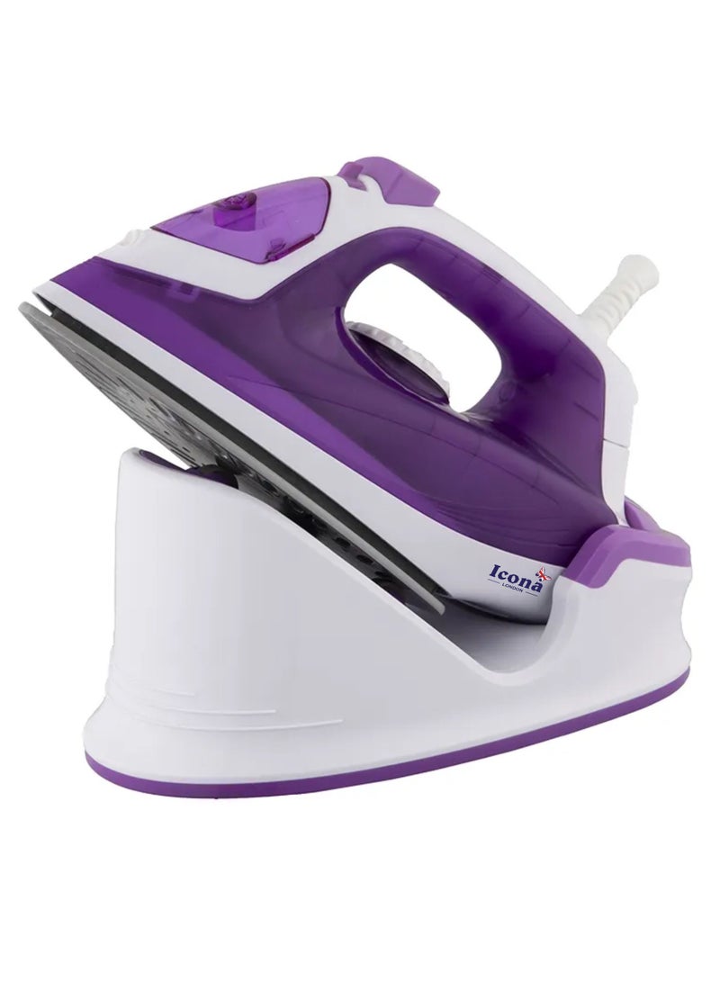 Icona Powerful Steam Burst Ferro a Vapor – Anti-Drip Portable Electric Steam Iron for Clothes with Adjustable Temperature Control, Purple - Image 2