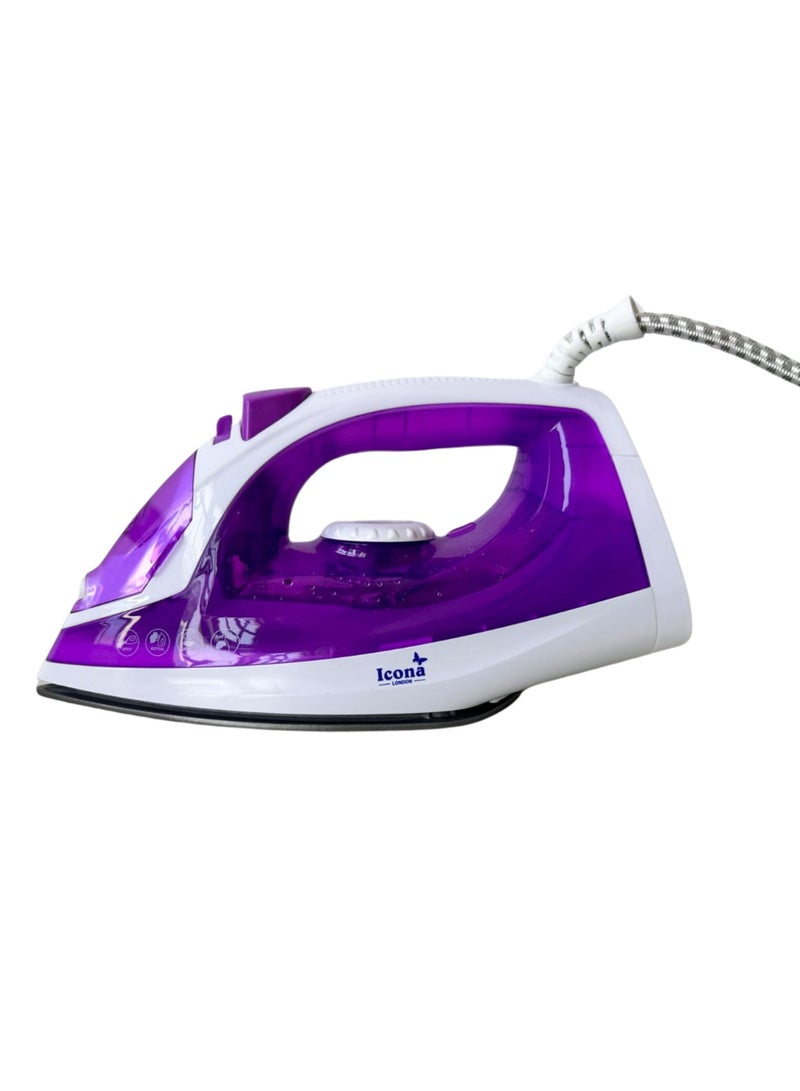 Icona Powerful Steam Burst Ferro a Vapor – Anti-Drip Portable Electric Steam Iron for Clothes with Adjustable Temperature Control, Purple - Image 5