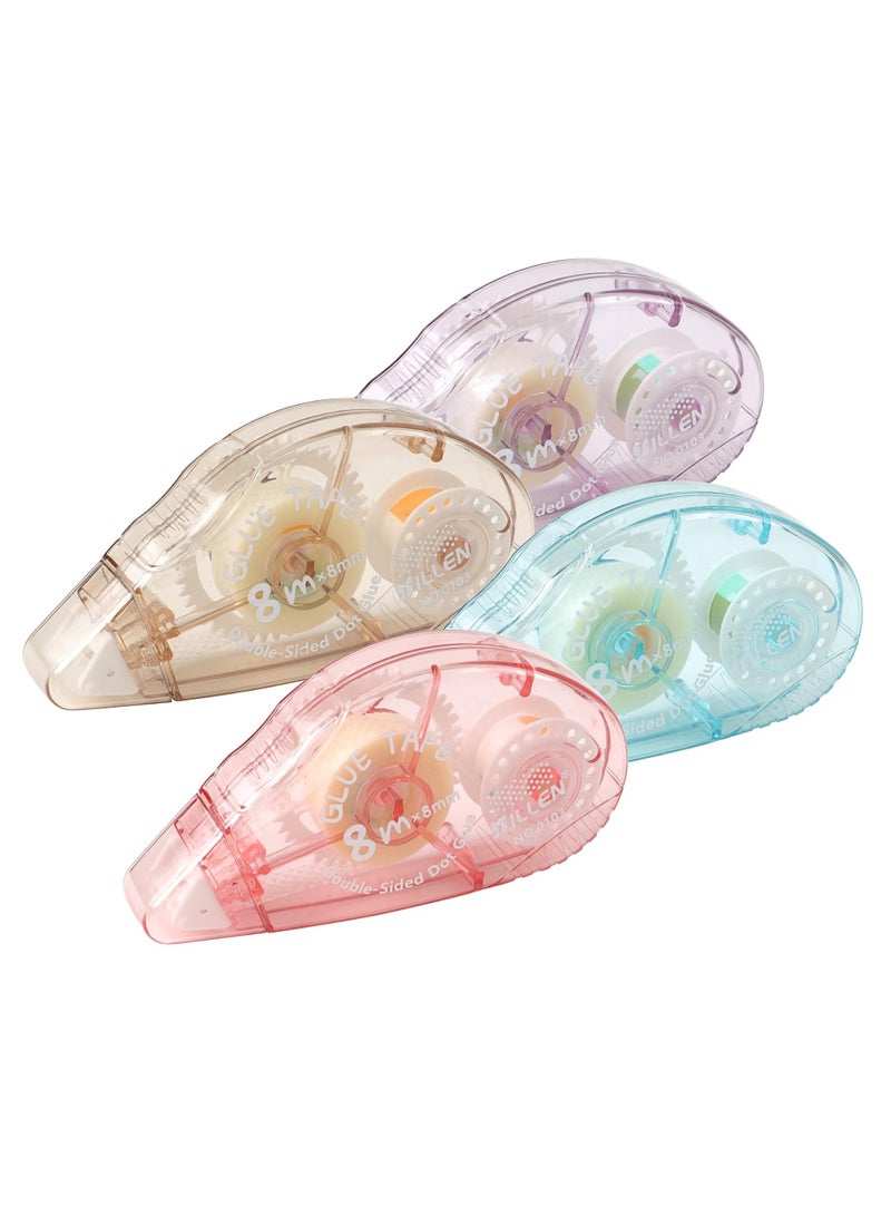 4 Pack Tape Roller for Crafting, Glue Roller Tape, Double Sided Sticky Tape Dispenser Roller - Image 1