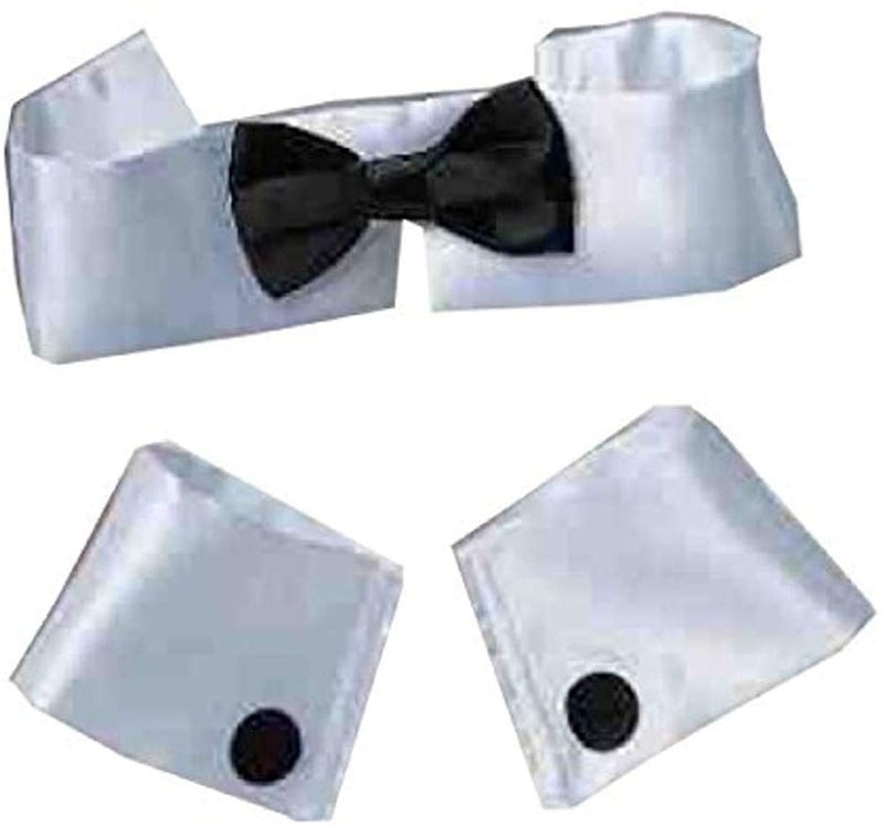 Rubies Forum Novelties Women's Costume Collar Bow Tie and Cuff Set, Black/White, One Size - Image 1